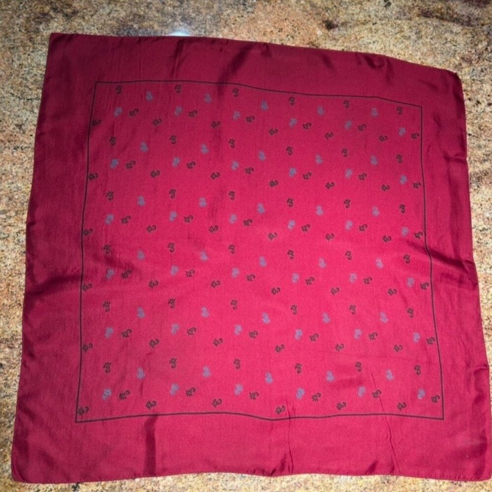 Vintage Liberty of London Red Silk Scarf ~ 23" x 23"